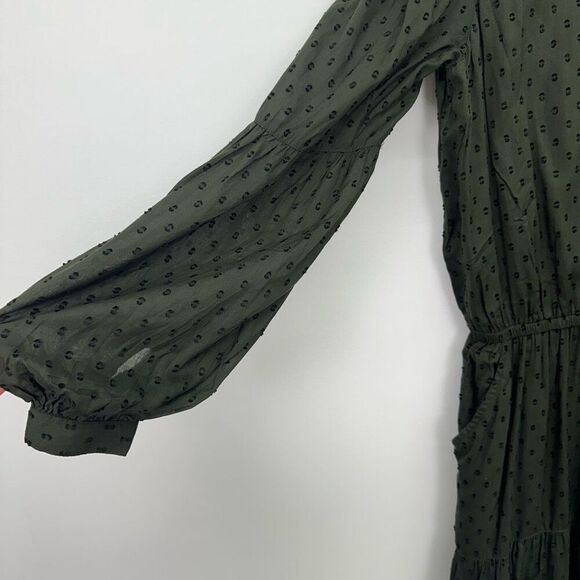 Garnet Hill Women’s Nori Pine Green Ballad Swiss-Dot Maxi Dress - Picture 9 of 13